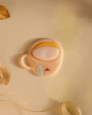 Брошь из полимерной глины, ручная работа, роспись вручную, пластика fimo, handmade, подарок своими руками